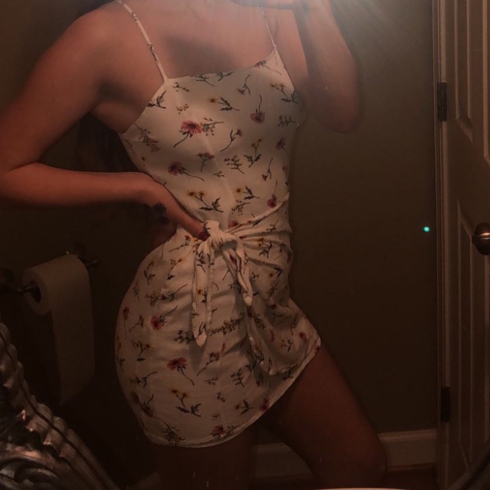 floral wrap dress